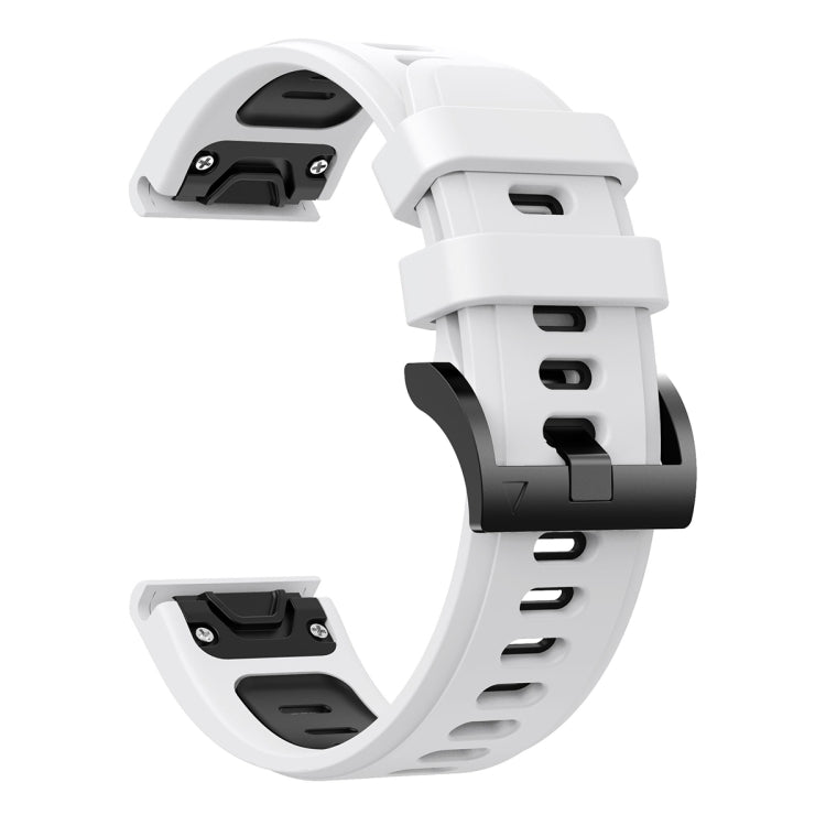 For Garmin Fenix 3 26mm Two-Color Sports Silicone Watch Band(White+Black) by bashfashion