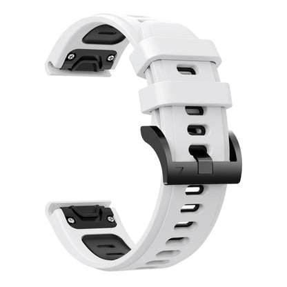 For Garmin Fenix 3 26mm Two-Color Sports Silicone Watch Band(White+Black) by bashfashion