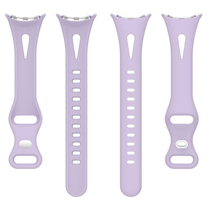 For Google Pixel Watch Water Drop Slimming Butterfly Button Solid Silicone Band(Light Purple) by bashfashion