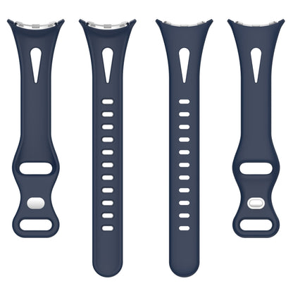 For Google Pixel Watch Water Drop Slimming Butterfly Button Solid Silicone Band(Midnight Blue) by bashfashion