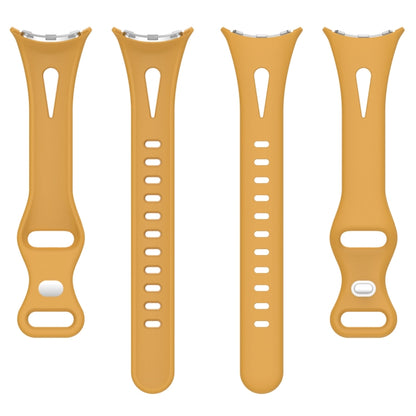 For Google Pixel Watch Water Drop Slimming Butterfly Button Solid Silicone Band(Yellow) by bashfashion