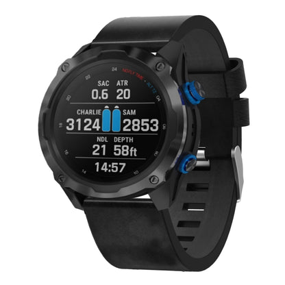 For Garmin Descent MK 2i 26mm Leather Steel Buckle Watch Band(Black) by bashfashion