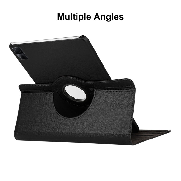For Xiaomi Redmi Pad 10.61 ENKAY Hat-Prince 360 Degree Rotation Litchi Leather Smart Case(Black) by ENKAY