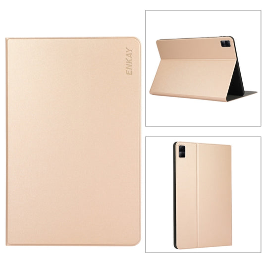 For Xiaomi Redmi Pad 10.61 ENKAY Hat-Prince Auto Sleep and Wake Up PU Leather Stand Case Shockproof Cover(Gold) by ENKAY