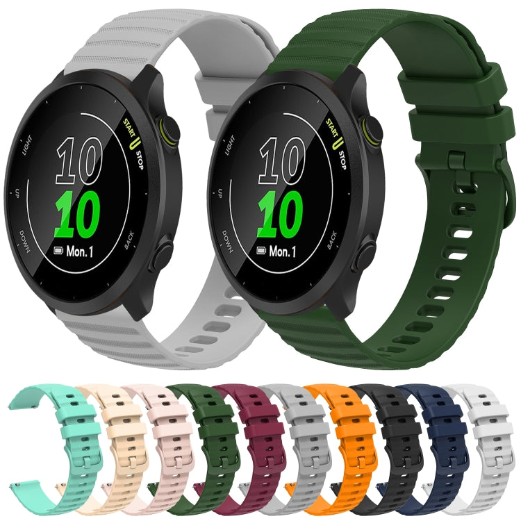 For Garmin Forerunner 158 20mm Wavy Dot Pattern Solid Color Silicone Watch Band(White) by bashfashion