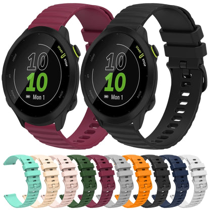 For Garmin Forerunner 55 20mm Wavy Dot Pattern Solid Color Silicone Watch Band(White) by bashfashion