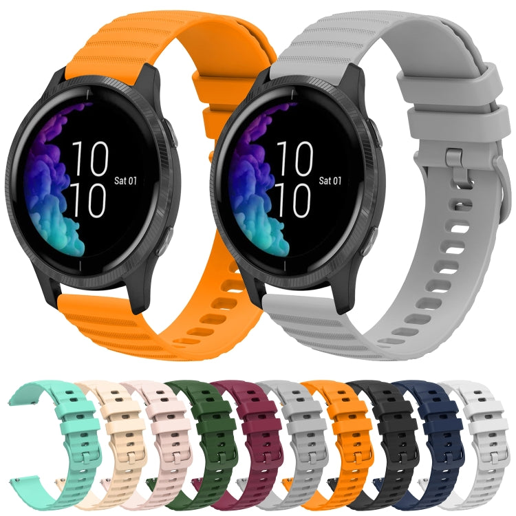 For Garmin Venu 20mm Wavy Dot Pattern Solid Color Silicone Watch Band(White) by bashfashion
