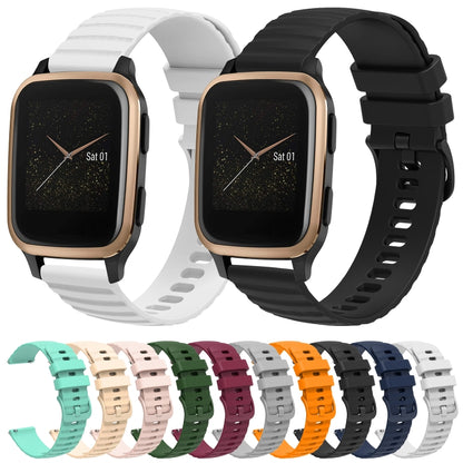 For Garmin Venu SQ 20mm Wavy Dot Pattern Solid Color Silicone Watch Band(White) by bashfashion
