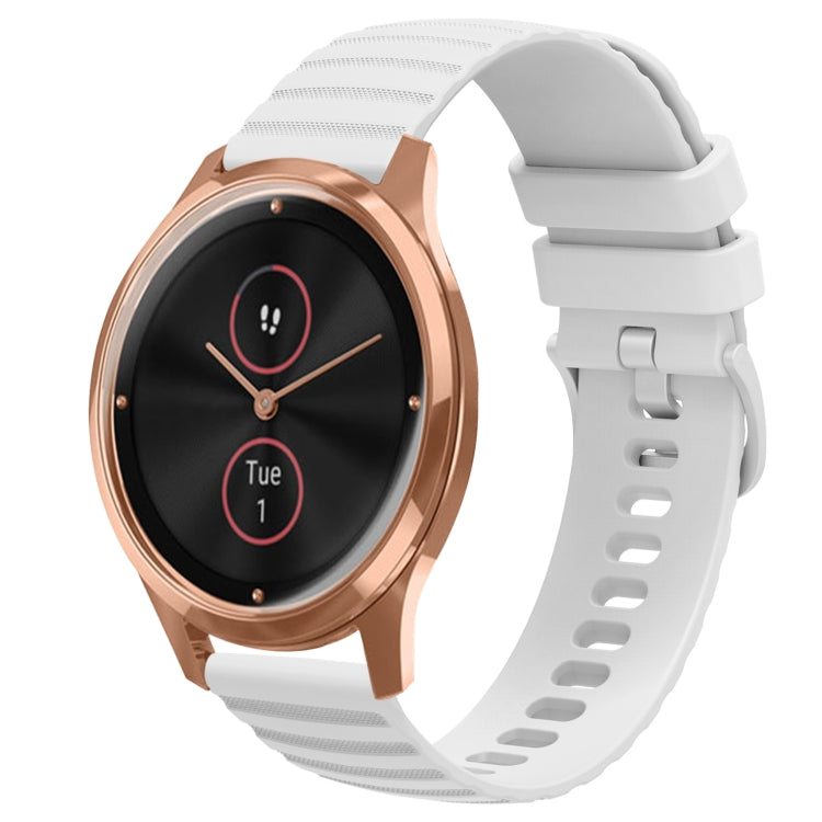 For Garminmove Luxe 20mm Wavy Dot Pattern Solid Color Silicone Watch Band(White) by bashfashion