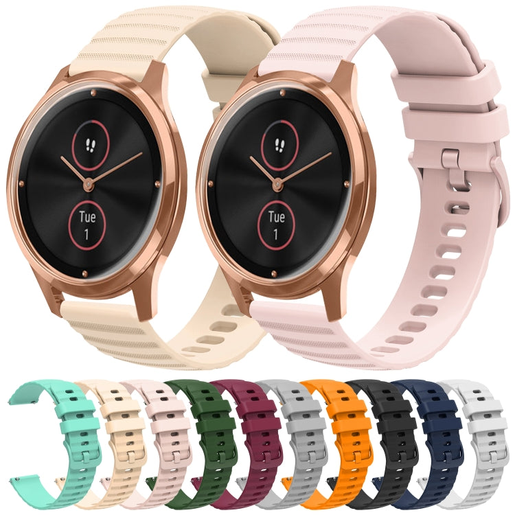 For Garminmove Luxe 20mm Wavy Dot Pattern Solid Color Silicone Watch Band(White) by bashfashion