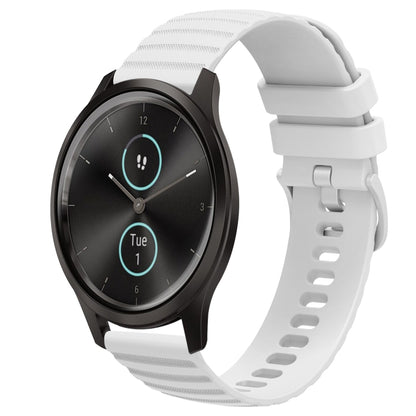 For Garminmove Style 20mm Wavy Dot Pattern Solid Color Silicone Watch Band(White) by bashfashion