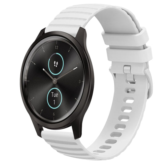 For Garminmove Style 20mm Wavy Dot Pattern Solid Color Silicone Watch Band(White) by bashfashion