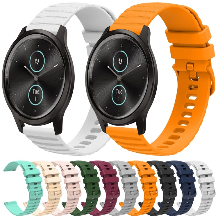 For Garminmove Style 20mm Wavy Dot Pattern Solid Color Silicone Watch Band(White) by bashfashion