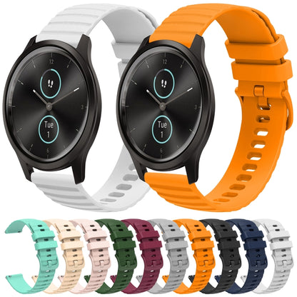 For Garminmove Style 20mm Wavy Dot Pattern Solid Color Silicone Watch Band(White) by bashfashion