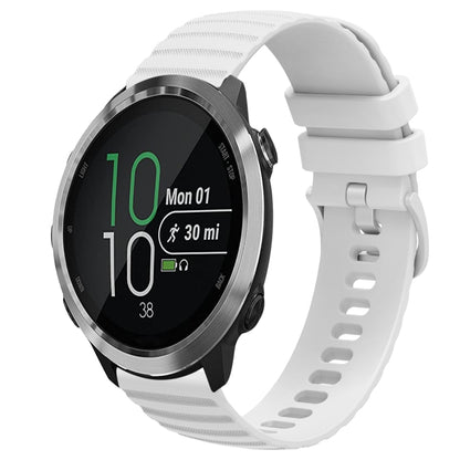 For Garmin Forerunner 645 Music 20mm Wavy Dot Pattern Solid Color Silicone Watch Band(White) by bashfashion
