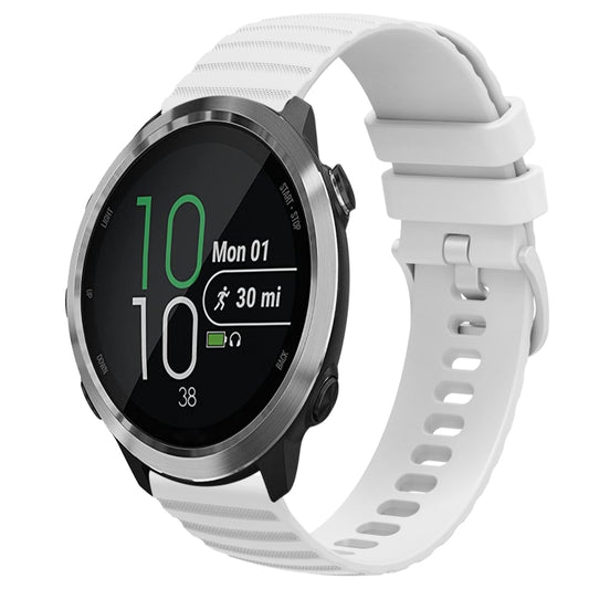 For Garmin Forerunner 645 Music 20mm Wavy Dot Pattern Solid Color Silicone Watch Band(White) by bashfashion