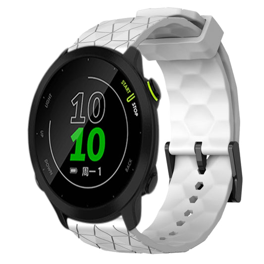 For Garmin Forerunner 158 20mm Football Pattern Solid Color Silicone Watch Band(White) by bashfashion