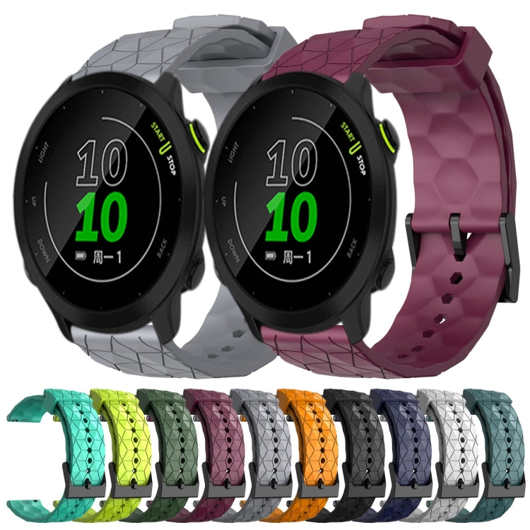 For Garmin Forerunner 158 20mm Football Pattern Solid Color Silicone Watch Band(White) by bashfashion