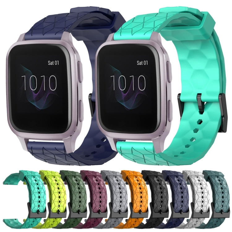 For Garmin Venu SQ 20mm Football Pattern Solid Color Silicone Watch Band(White) by bashfashion