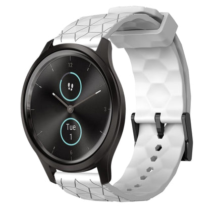 For Garminmove Style 20mm Football Pattern Solid Color Silicone Watch Band(White) by bashfashion