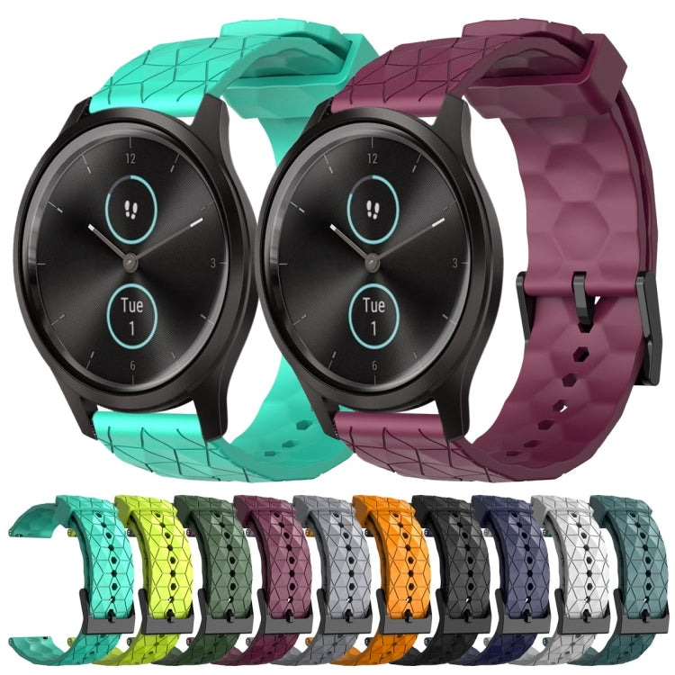 For Garminmove Style 20mm Football Pattern Solid Color Silicone Watch Band(White) by bashfashion