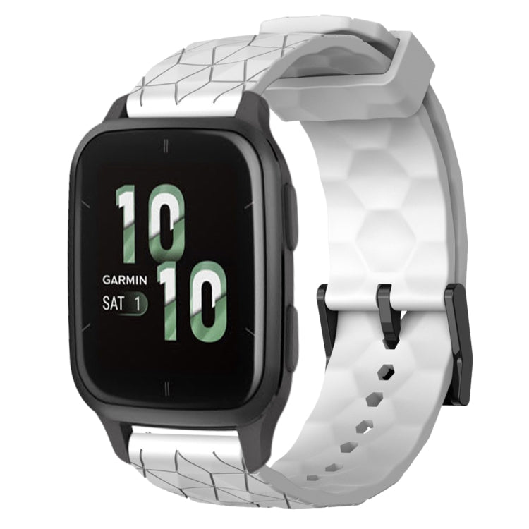 For Garmin Forerunner Sq2 20mm Football Pattern Solid Color Silicone Watch Band(White) by bashfashion