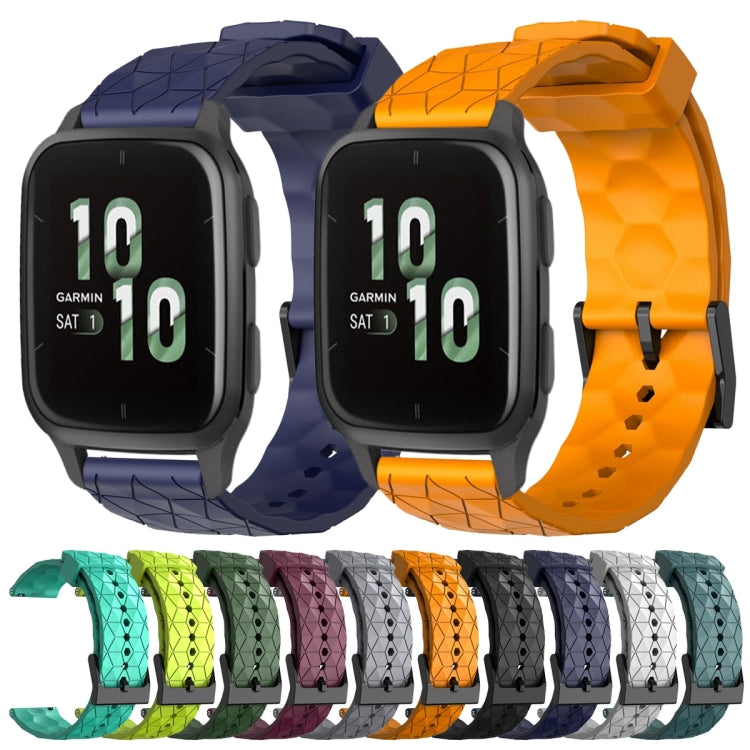 For Garmin Forerunner Sq2 20mm Football Pattern Solid Color Silicone Watch Band(White) by bashfashion