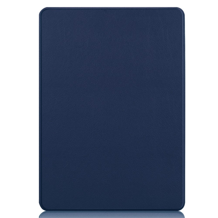 For Microsoft Surface Pro 9 JUNSUNMAY Custer Solid Color 3-Fold Stand Leather Tablet Case(Dark Blue) by JUNSUNMAY