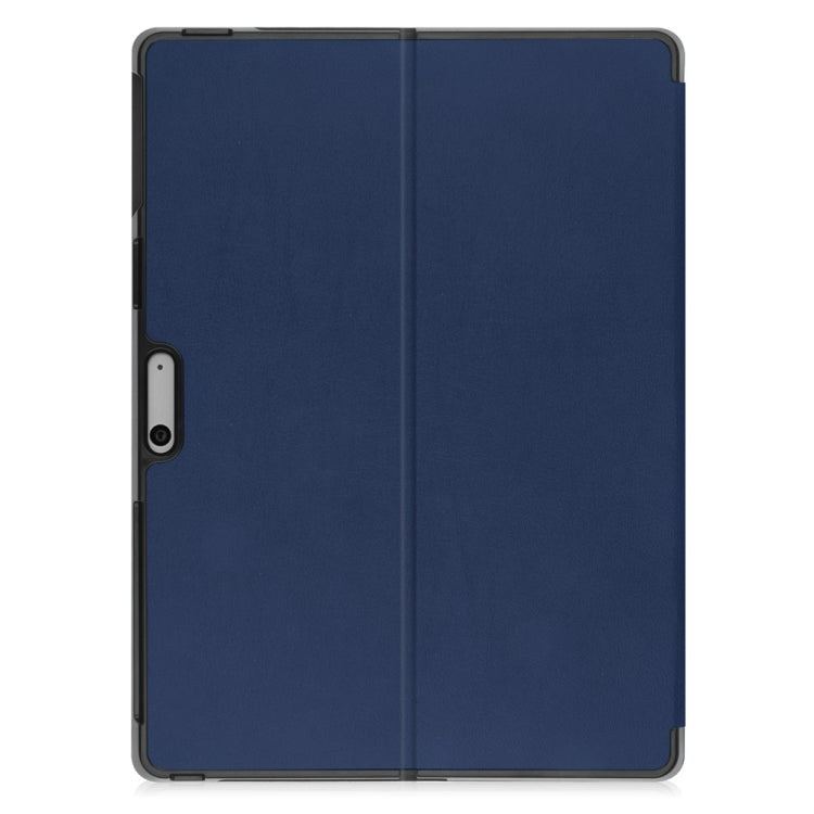 For Microsoft Surface Pro 9 JUNSUNMAY Custer Solid Color 3-Fold Stand Leather Tablet Case(Dark Blue) by JUNSUNMAY
