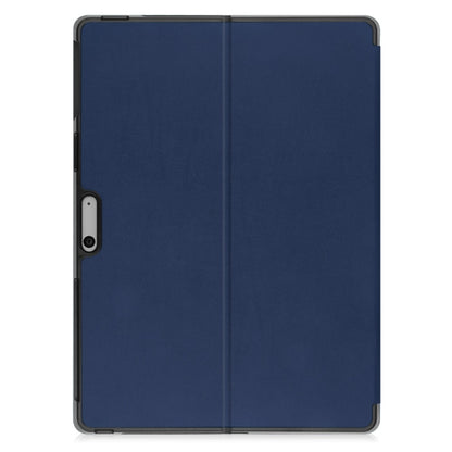 For Microsoft Surface Pro 9 JUNSUNMAY Custer Solid Color 3-Fold Stand Leather Tablet Case(Dark Blue) by JUNSUNMAY