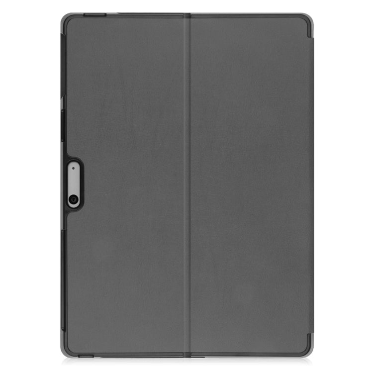 For Microsoft Surface Pro 9 JUNSUNMAY Custer Solid Color 3-Fold Stand Leather Tablet Case(Grey) by JUNSUNMAY
