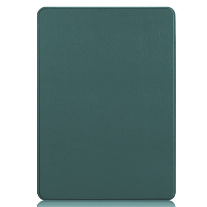 For Microsoft Surface Pro 9 JUNSUNMAY Custer Solid Color 3-Fold Stand Leather Tablet Case(Dark Green) by JUNSUNMAY
