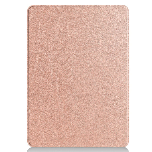 For Microsoft Surface Pro 9 JUNSUNMAY Custer Solid Color 3-Fold Stand Leather Tablet Case(Rose Gold) by JUNSUNMAY