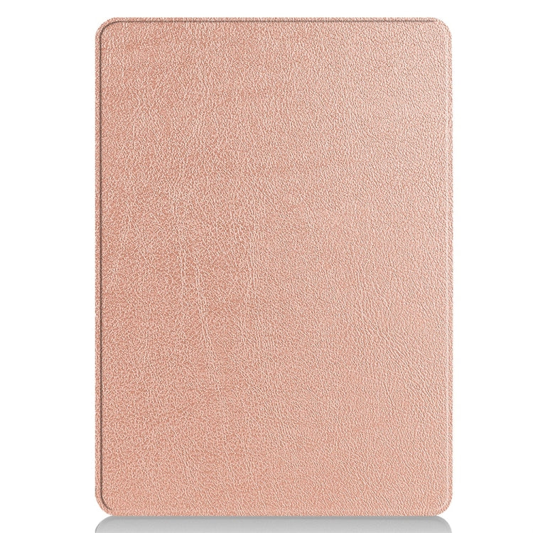 For Microsoft Surface Pro 9 JUNSUNMAY Custer Solid Color 3-Fold Stand Leather Tablet Case(Rose Gold) by JUNSUNMAY