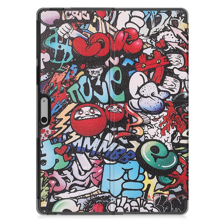 For Microsoft Surface Pro 9 / 10 / 11 JUNSUNMAY Custer Painted Stand Leather Tablet Case(Graffiti) by JUNSUNMAY
