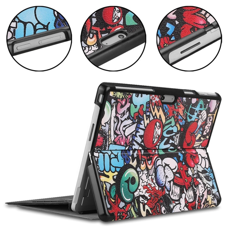 For Microsoft Surface Pro 9 / 10 / 11 JUNSUNMAY Custer Painted Stand Leather Tablet Case(Graffiti) by JUNSUNMAY