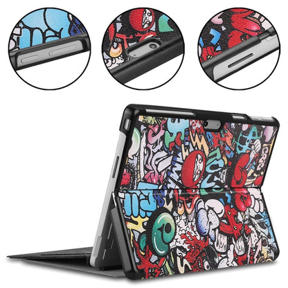 For Microsoft Surface Pro 9 / 10 / 11 JUNSUNMAY Custer Painted Stand Leather Tablet Case(Graffiti) by JUNSUNMAY