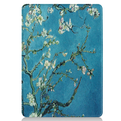 For Microsoft Surface Pro 9 / 10 / 11 JUNSUNMAY Custer Painted 3-Fold Stand Leather Tablet Case(Apricot Flower) by JUNSUNMAY