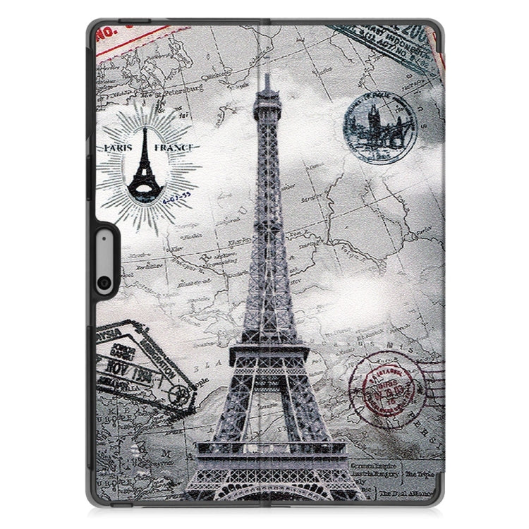 For Microsoft Surface Pro 9 / 10 / 11 JUNSUNMAY Custer Painted Stand Leather Tablet Case(Retro Tower) by JUNSUNMAY