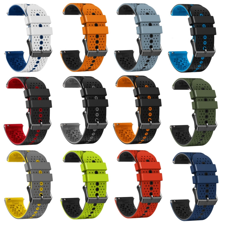 For Samsung Gear S3 Frontier 22mm Perforated Two-Color Silicone Watch Band(Orange+Black) by bashfashion