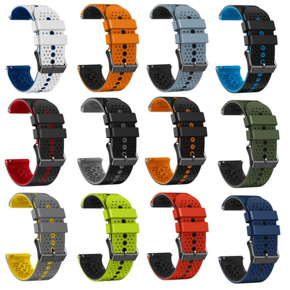 For Samsung Gear S3 Frontier 22mm Perforated Two-Color Silicone Watch Band(Orange+Black) by bashfashion