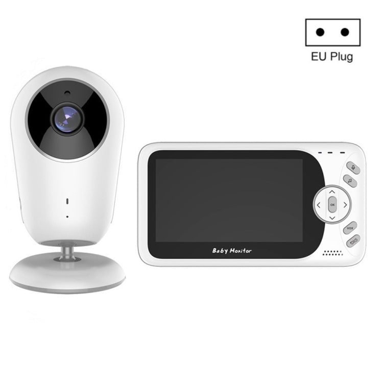 VB608 4.3 inch Wireless Video Baby Monitor IR LED Night Vision Intercom Surveillance Camera(EU Plug) by bashfashion