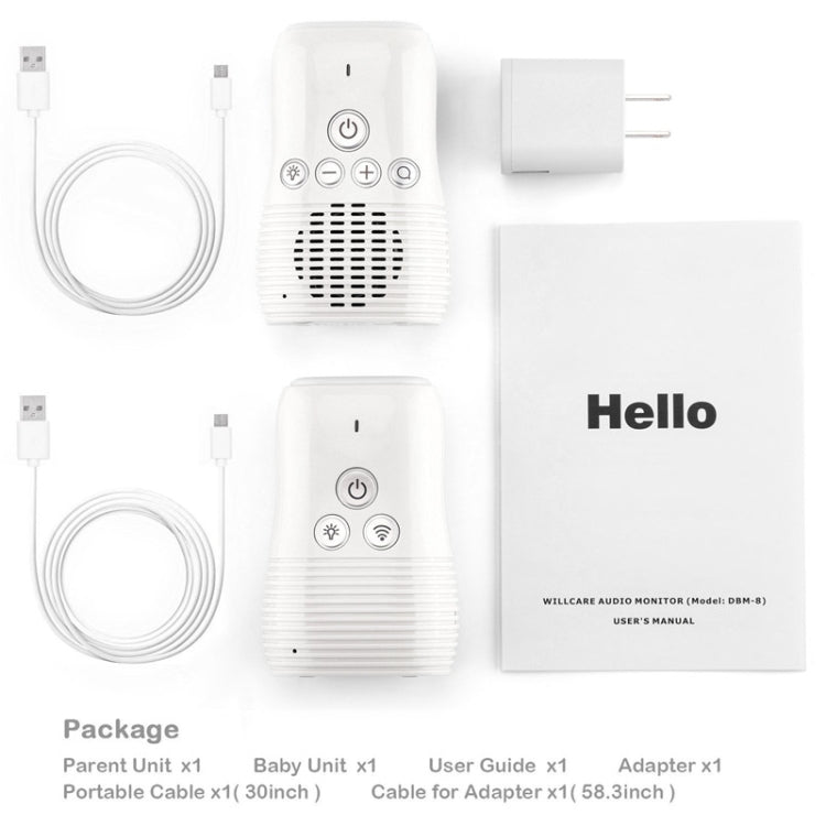 DBM-8 Wireless Audio Two-way Talk Back Baby Monitor, Intercom Sound Alert for Infant(AU Plug) by bashfashion