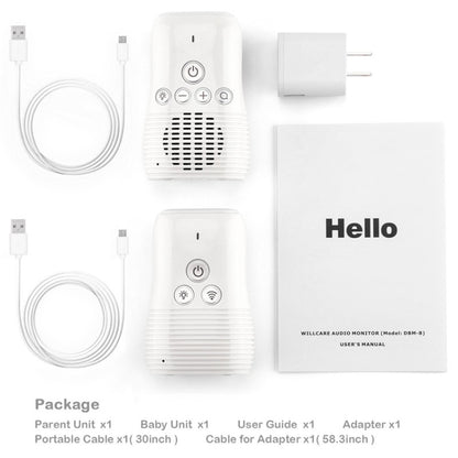 DBM-8 Wireless Audio Two-way Talk Back Baby Monitor, Intercom Sound Alert for Infant(EU Plug) by bashfashion