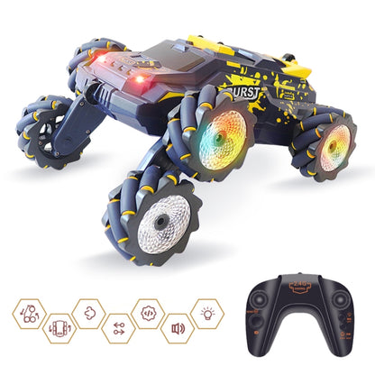 MoFun JC03P 2.4G Remote Control Six-wheeled Stunt Car, Specifications:Single RC(Yellow) by MoFun
