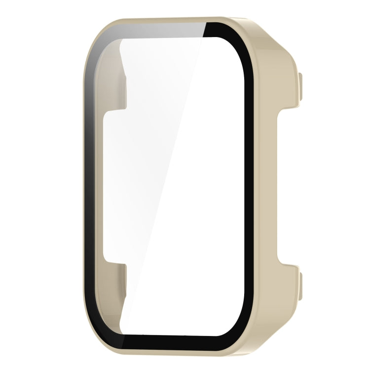 For Realme Watch 3 Pro PC+ Toughened Film Integrated Protective Case(Ivory) by bashfashion