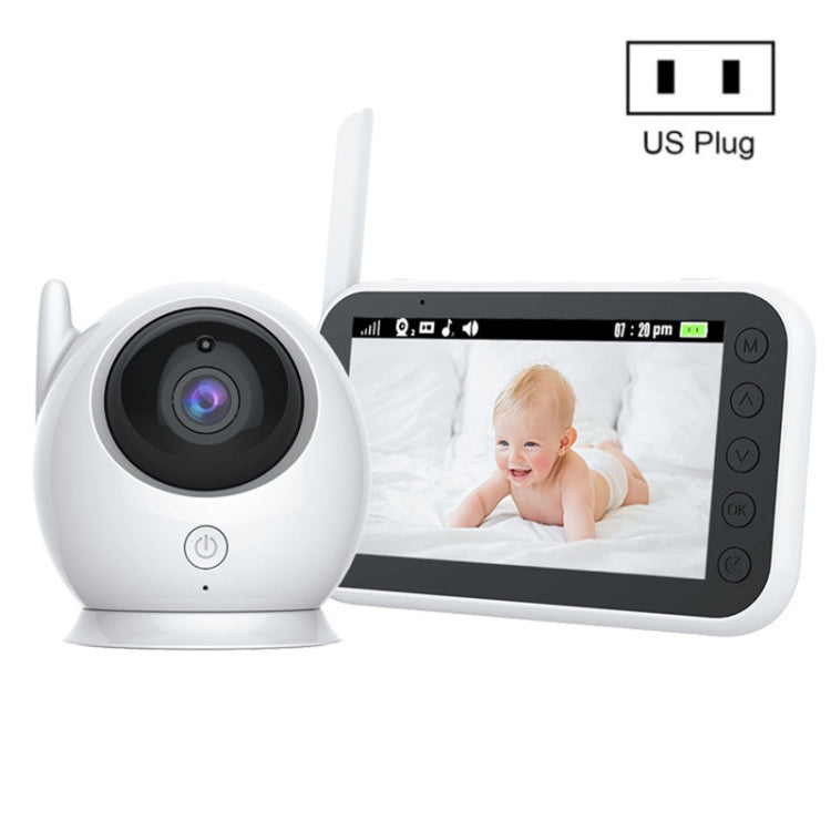 ABM100 4.3 inch Wireless Video Color Night Vision Baby Monitor 360-Degree Security Camera(US Plug) by bashfashion