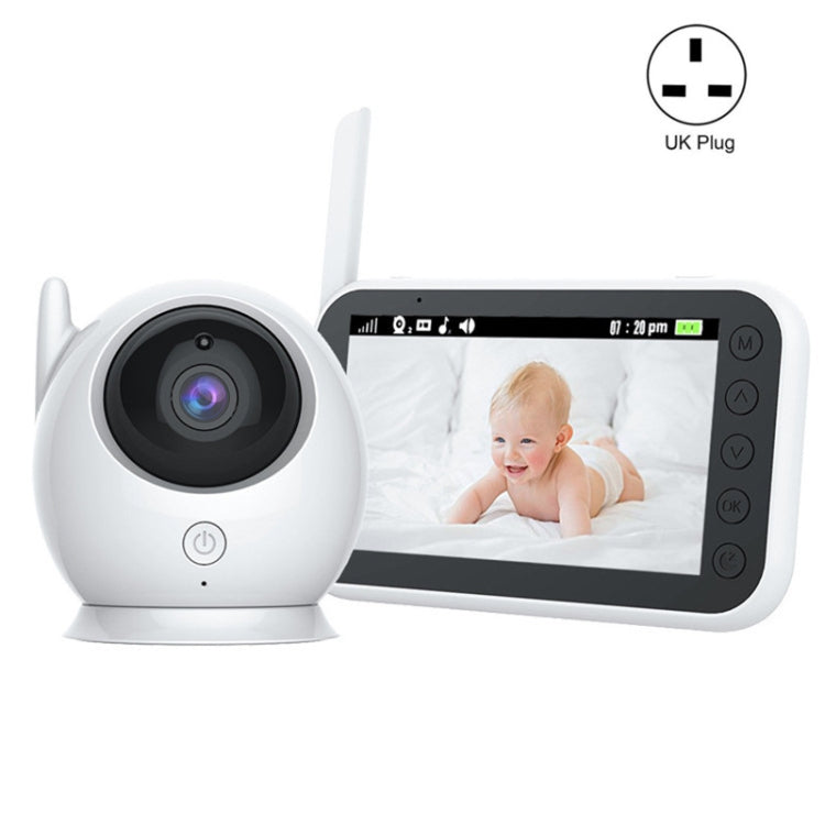 ABM100 4.3 inch Wireless Video Color Night Vision Baby Monitor 360-Degree Security Camera(UK Plug) by bashfashion
