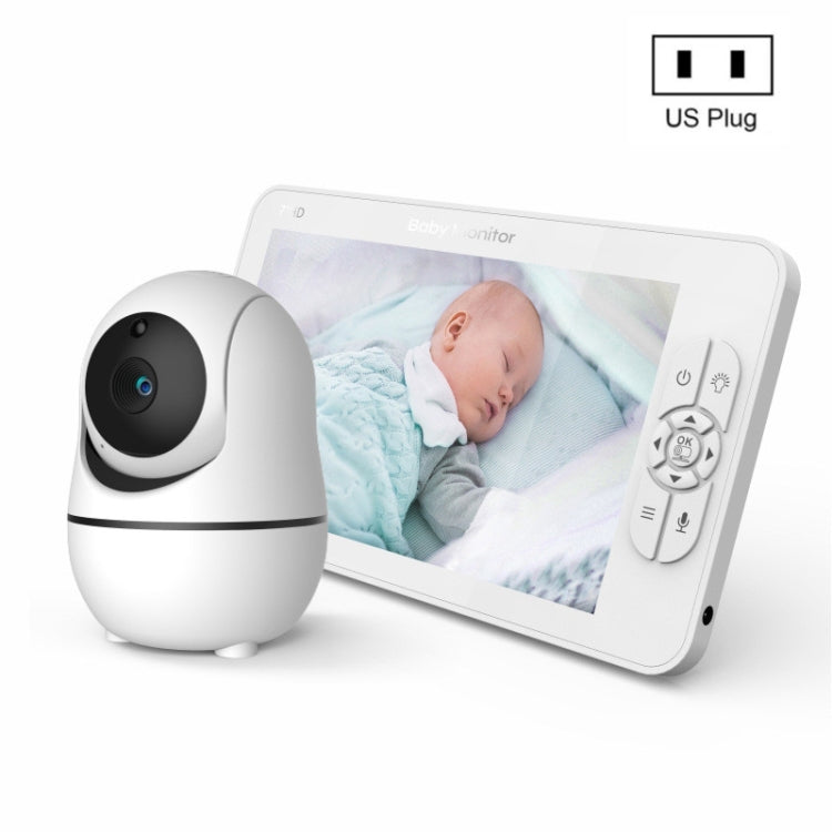 SM70PTZ 7 inch Screen 2.4GHz Wireless Digital Baby Monitor, Auto Night Vision / Two-way Voice Intercom(US Plug) by bashfashion