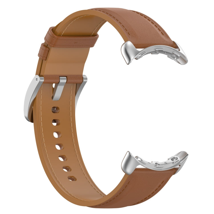 For Google Pixel Watch Leather Embossed Sewing Watch Band(Light Brown) by bashfashion